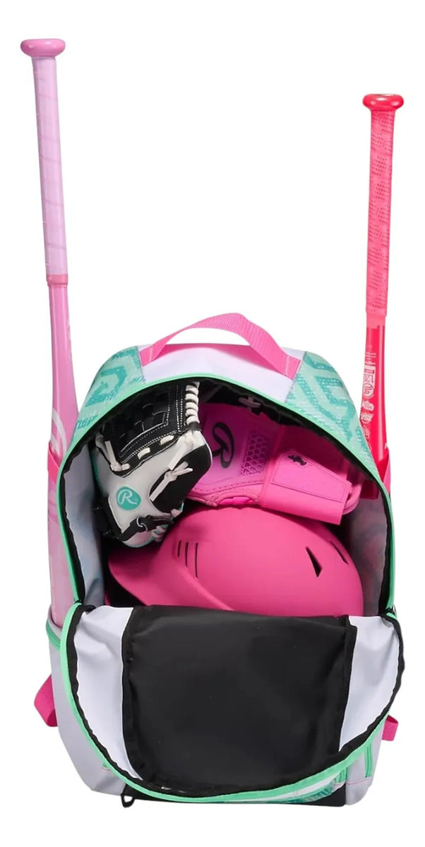 Mochila Rawlings Shutout Béisbol Softbol Menta Rosa
