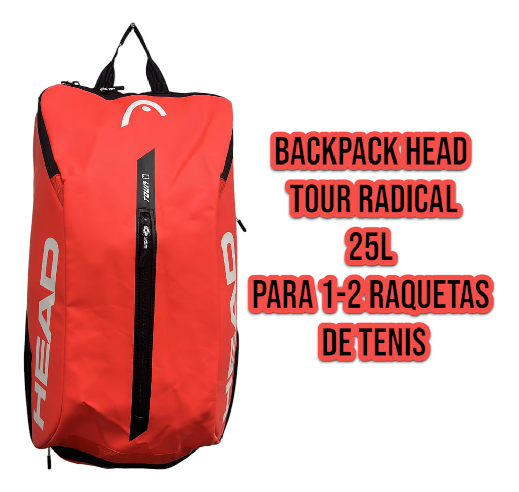 Backpack Head Tour Radical 25l Para 1-2 Raquetas De Tenis