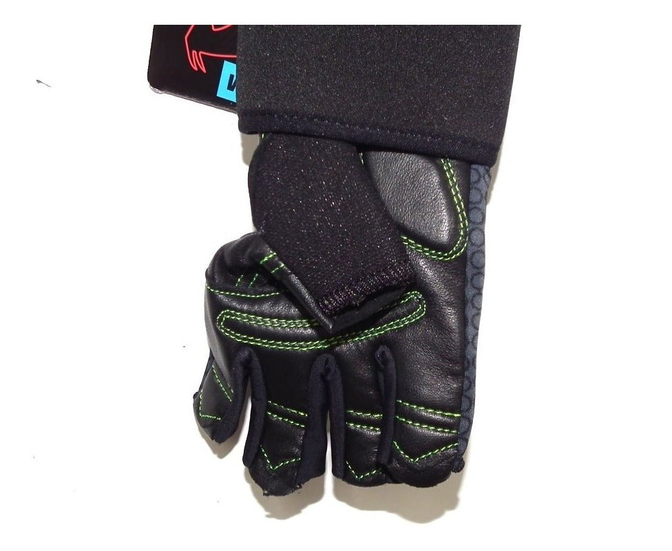 Guante Para Gym Cabras Con Muñequera Verde Neon
