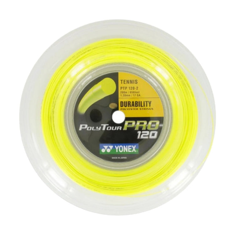 Rollo De Cuerda Yonex Polytour Pro 120mm Amarillo 200m