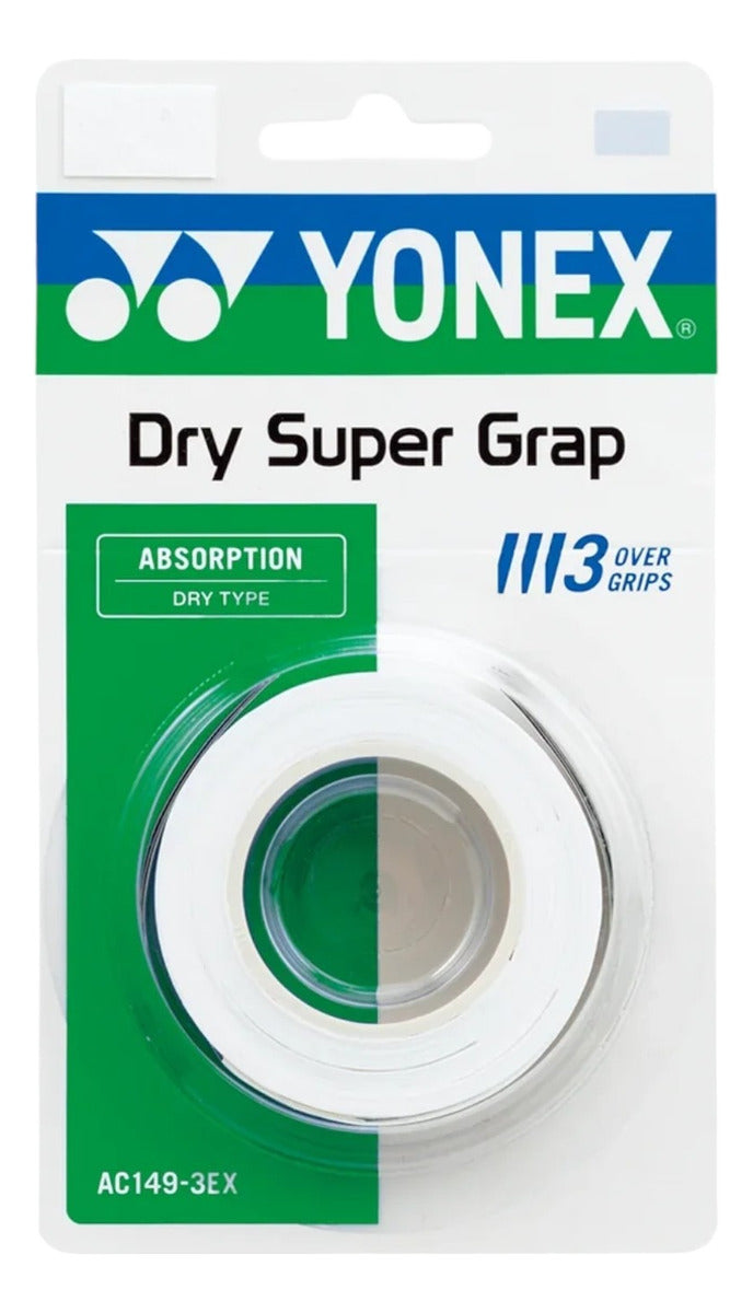 Overgrips Yonex Dry Super Grap C/3 Absorbente Blancos