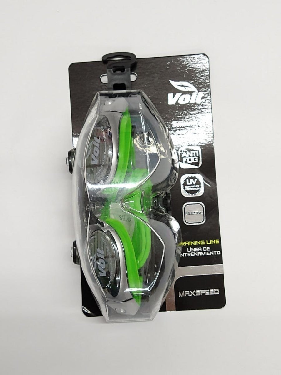 Goggles Voit Max Speed Plateado Verde  Natacion