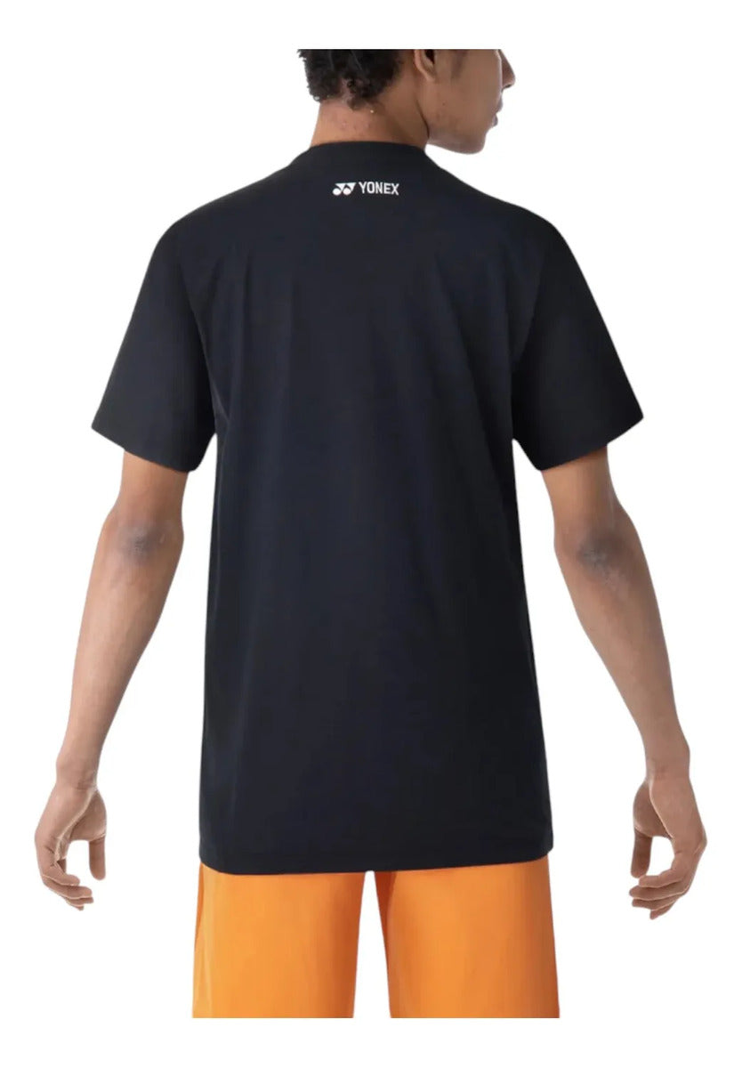 Playera Yonex 16624ex Negra Algodon Tenis Padel