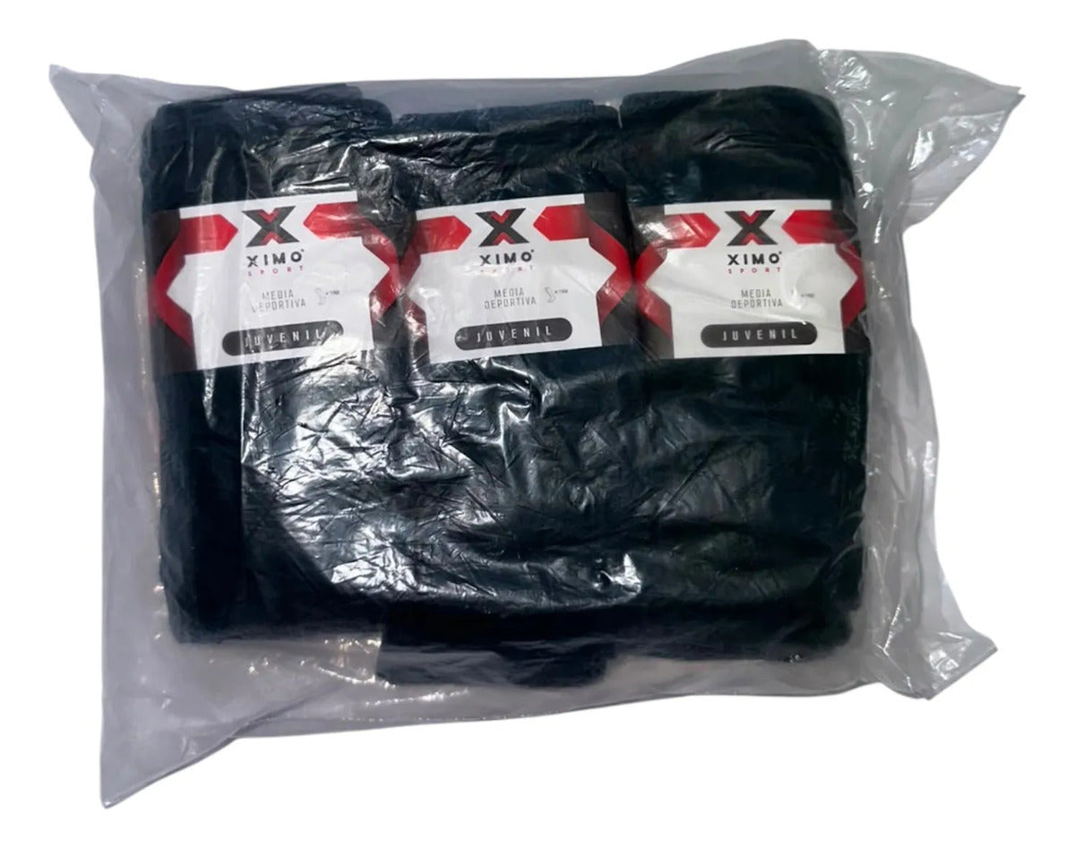 Pack 12 Pares Medias Deportivas Juveniles 10-13 Verde Oscuro