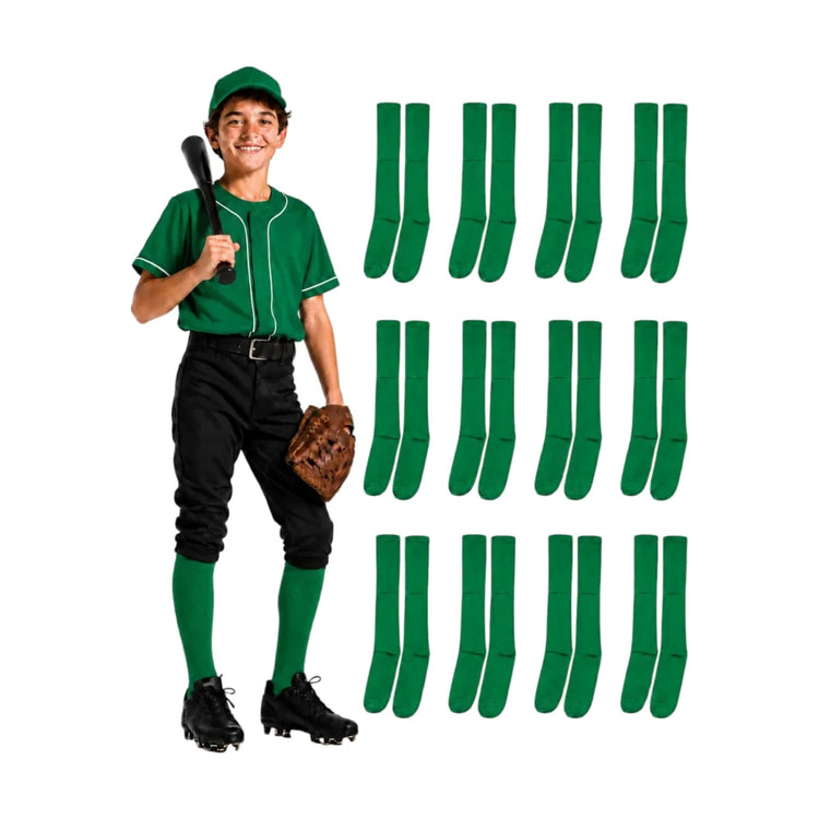Pack 12 Pares Medias Deportivas Juveniles 10-13 Verde