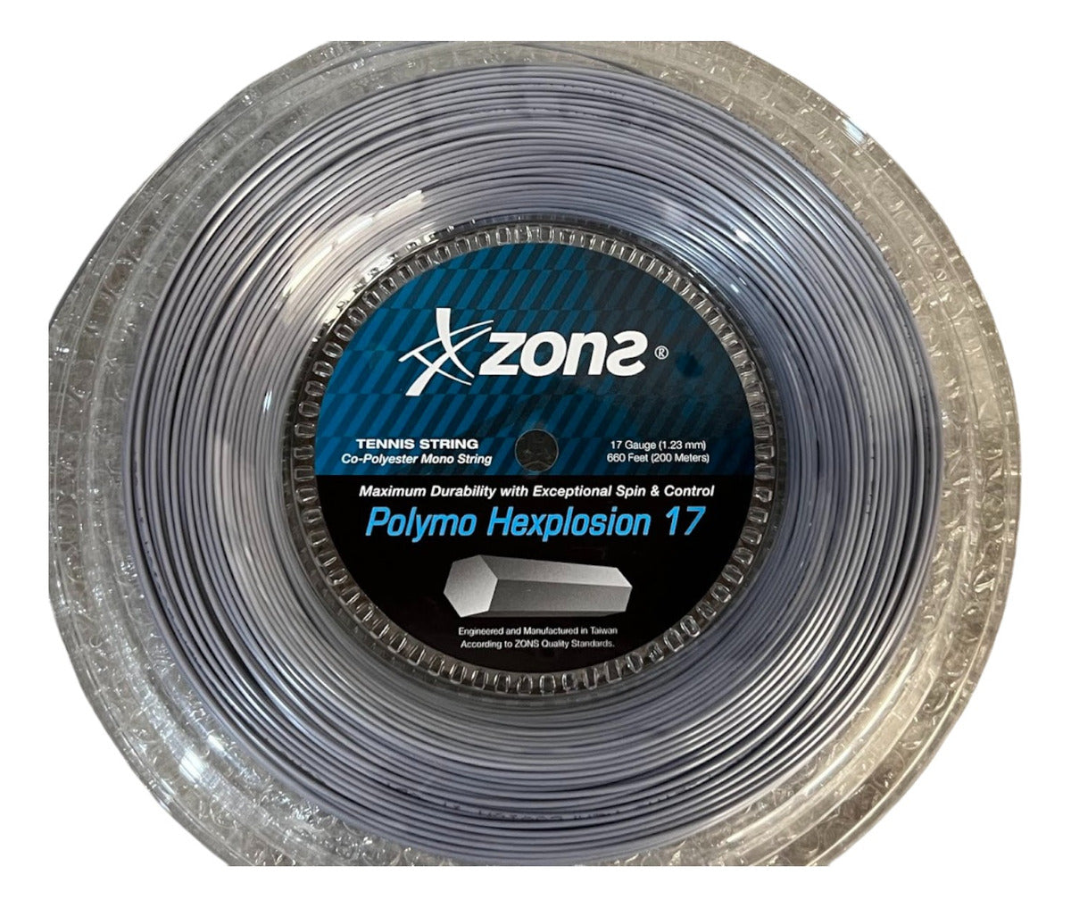 Rollo De Cuerda Zons Polymo Hexplosion Plateado 17