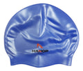 Gorra Natación Silicon Hanop Azul Diseño De La Tela Lisa Talla Adulto