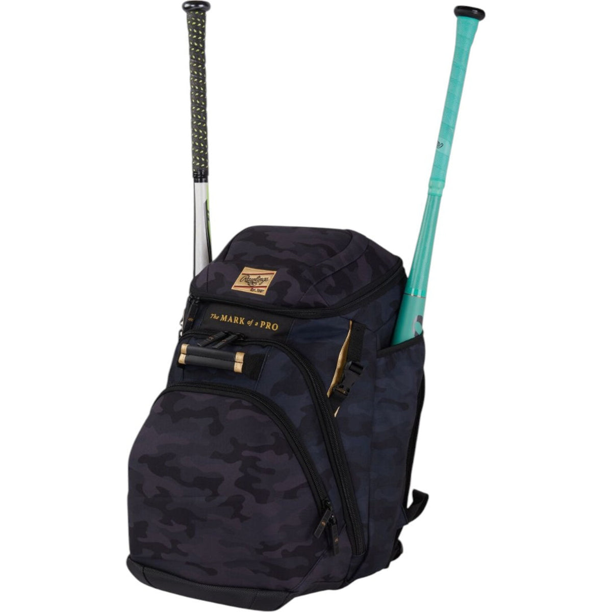 Backpack De Béisbol Rawlings Gold Collection Black Camo