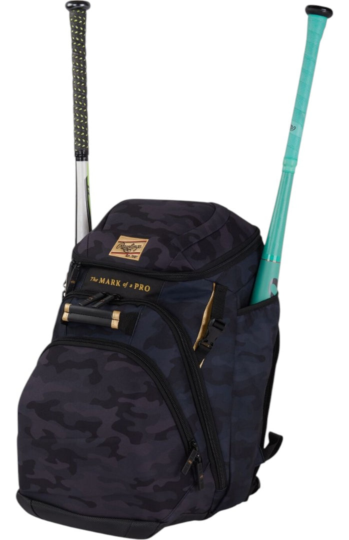 Backpack De Béisbol Rawlings Gold Collection Black Camo