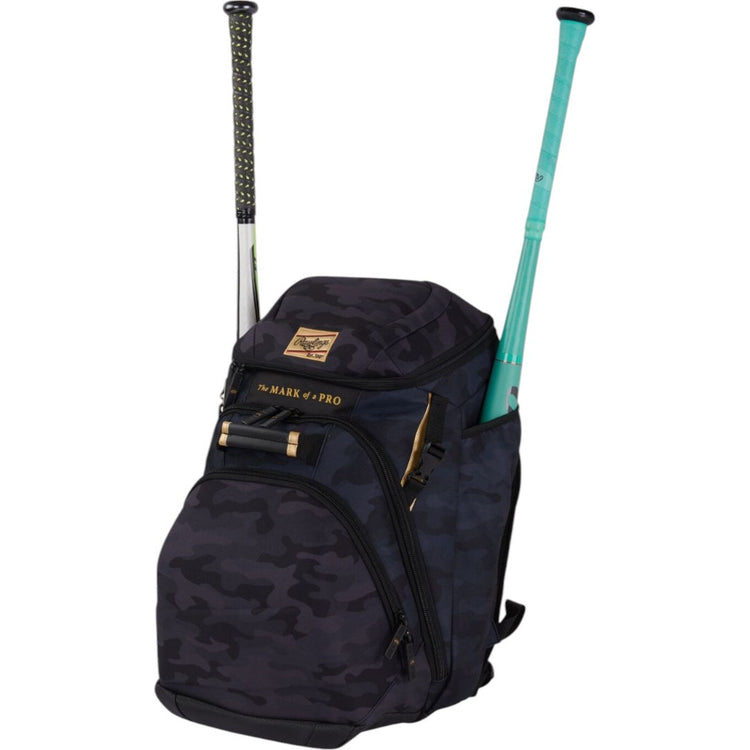 Backpack De Béisbol Rawlings Gold Collection Black Camo