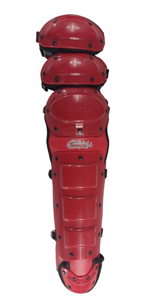 Espinilleras De Béisbol Triple Protección Color Roja Radach