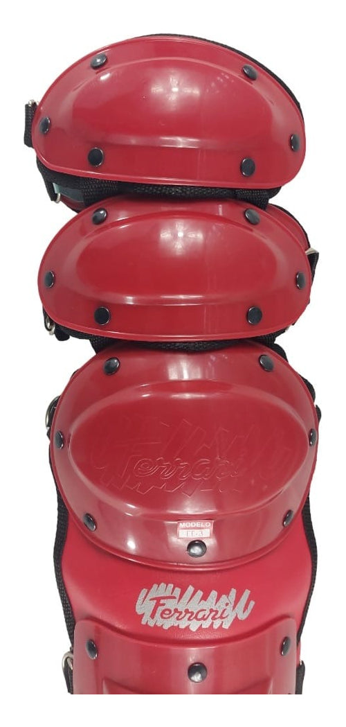 Espinilleras De Béisbol Triple Protección Color Roja Radach