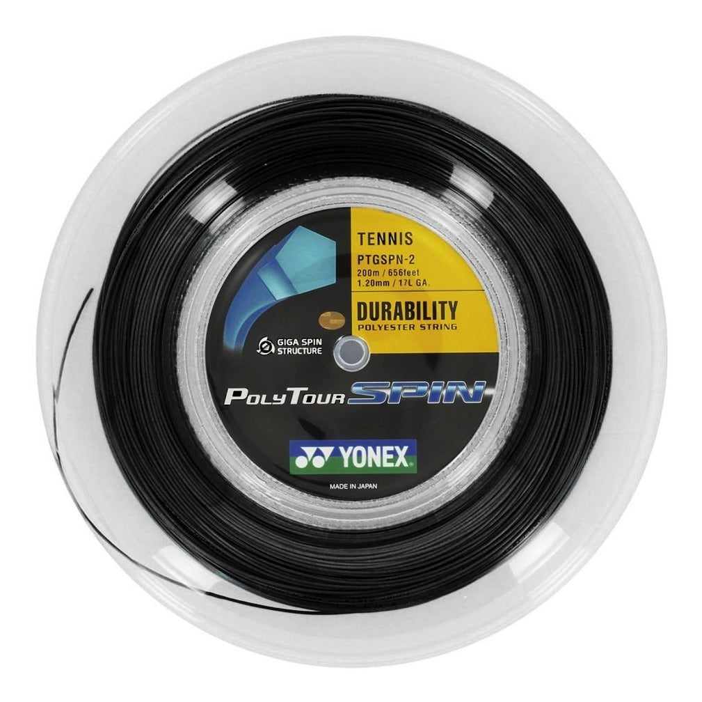 Cuerda Para Raqueta Yonex Polytour Spin 1.25mm Rollo 200m Ng