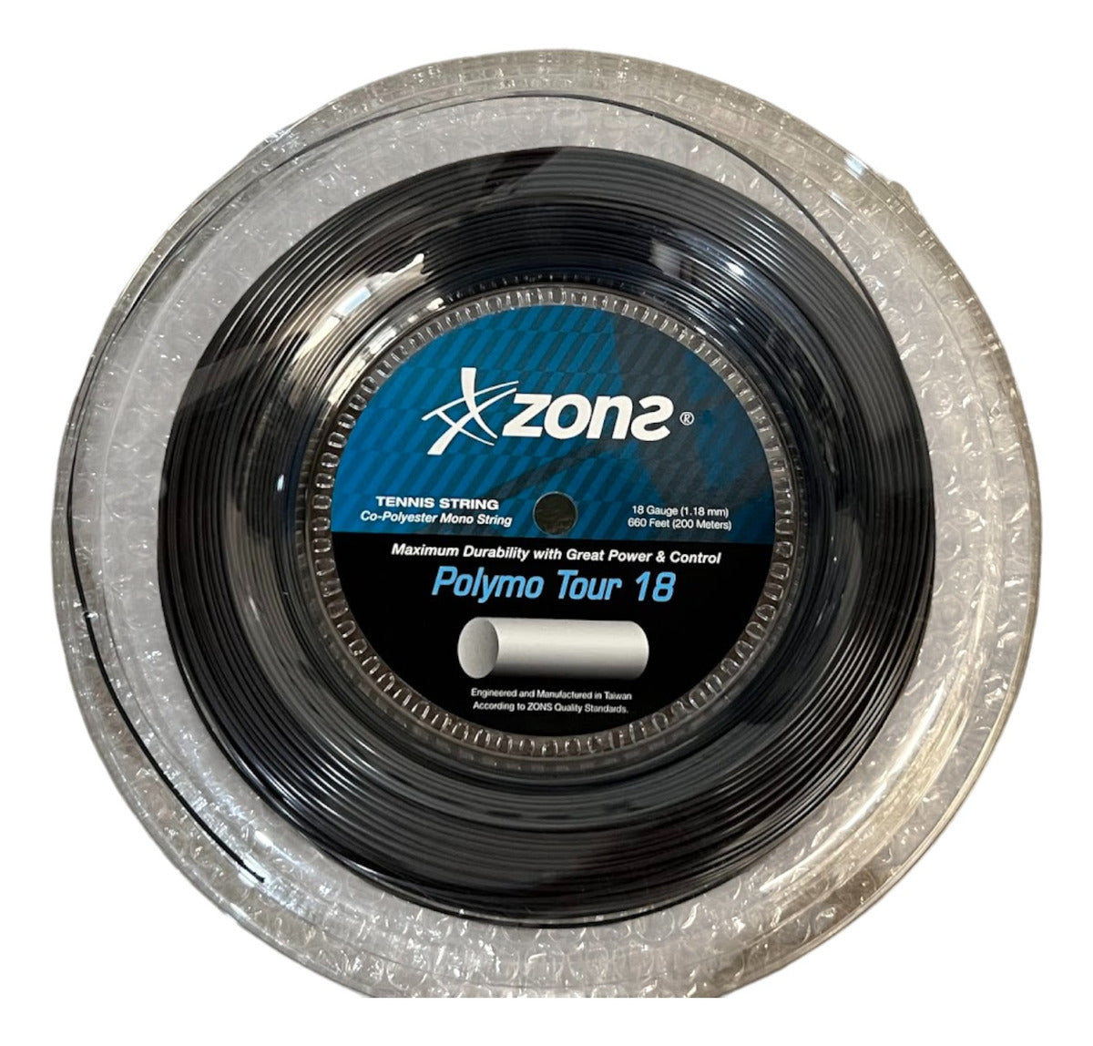 Rollo De Cuerda Para Raqueta Polymo Zons Tour Black 18