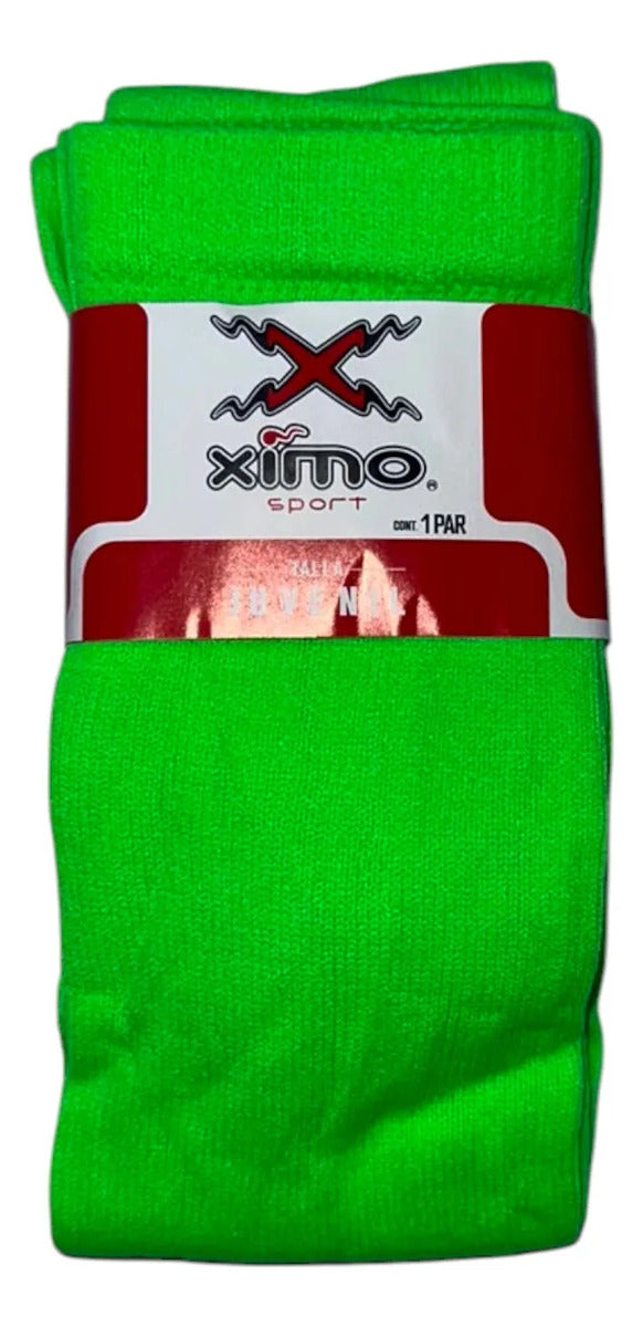 Pack 12 Pares Medias Deportivas Juveniles 10-13 Verde Neon