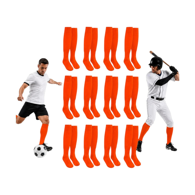 Pack 12 Pares Medias Deportivas Adulto Béisbol Fútbol Naranj