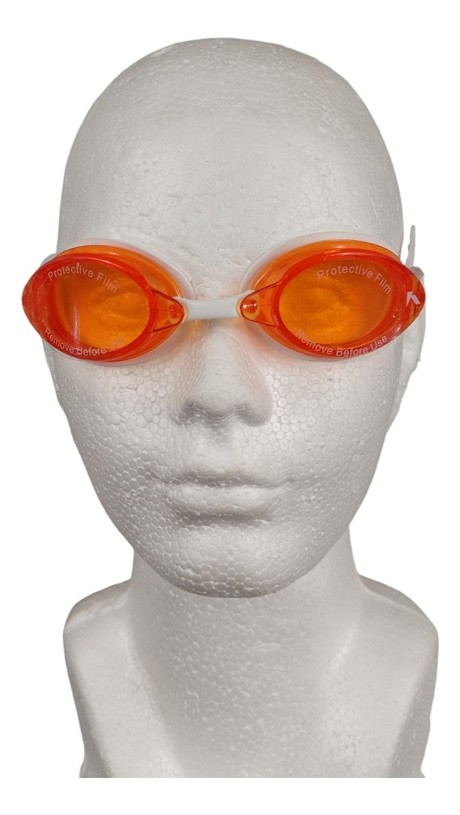 Goggle De Natación Hanop G670 Adulto Naranja Blanco