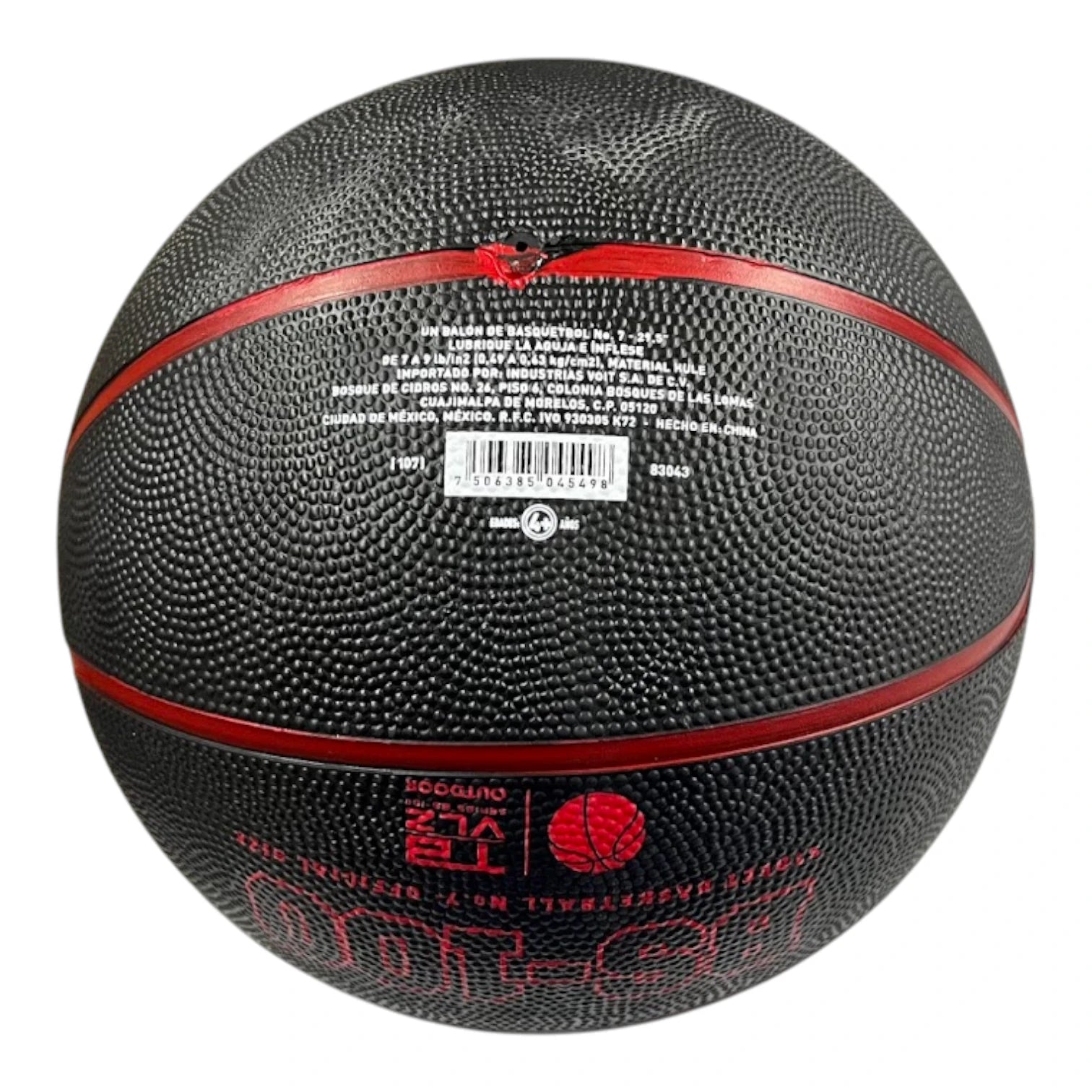 Balon de basquetbol Voit BS-100 No. 7 Negro