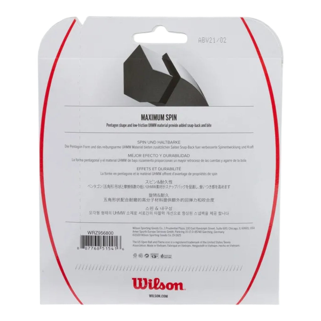 Set de cuerda de raqueta Wilson Revolve Spin Negra 1.30mm