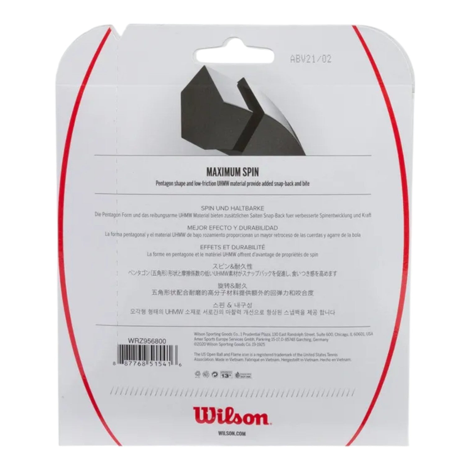 Set de cuerda de raqueta Wilson Revolve Spin Negra 1.30mm