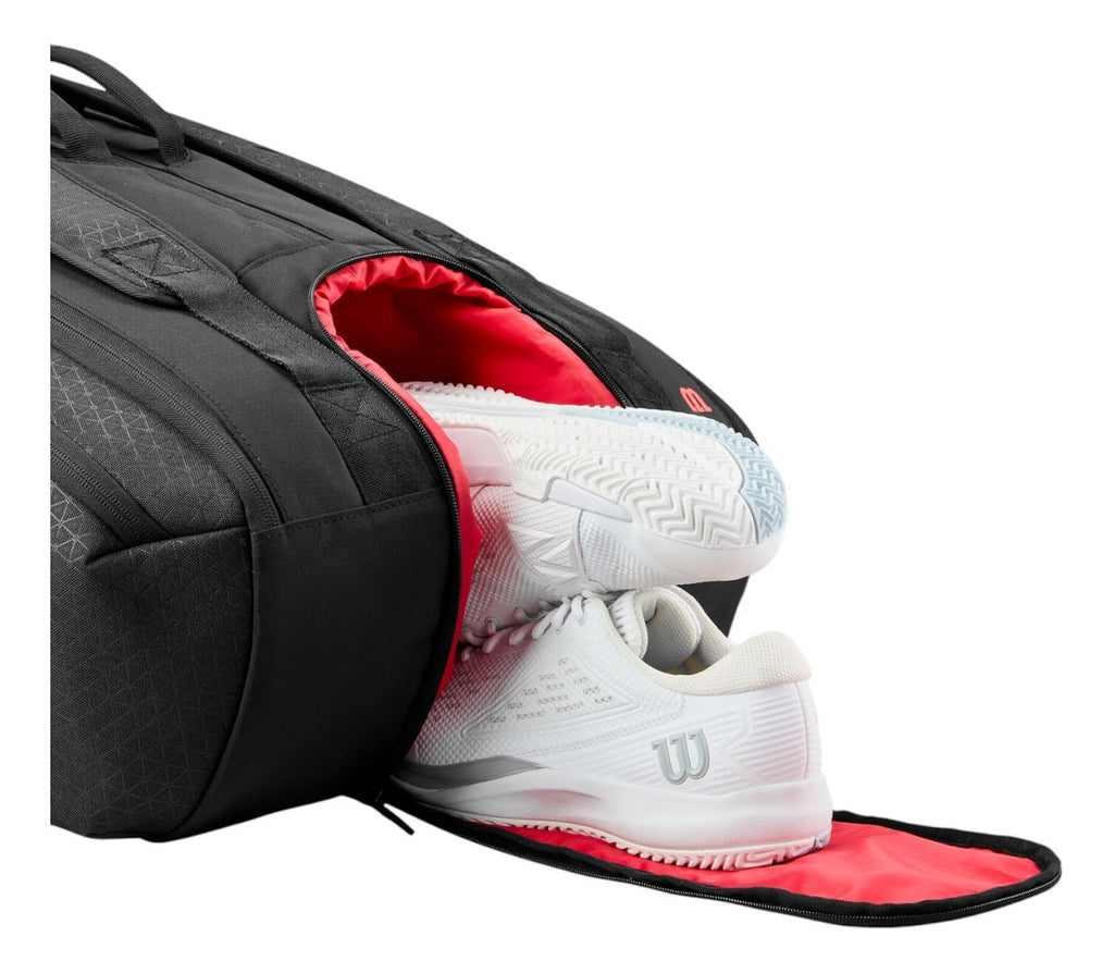 Raquetero Wilson Clash V3 15pk Negro Rojo