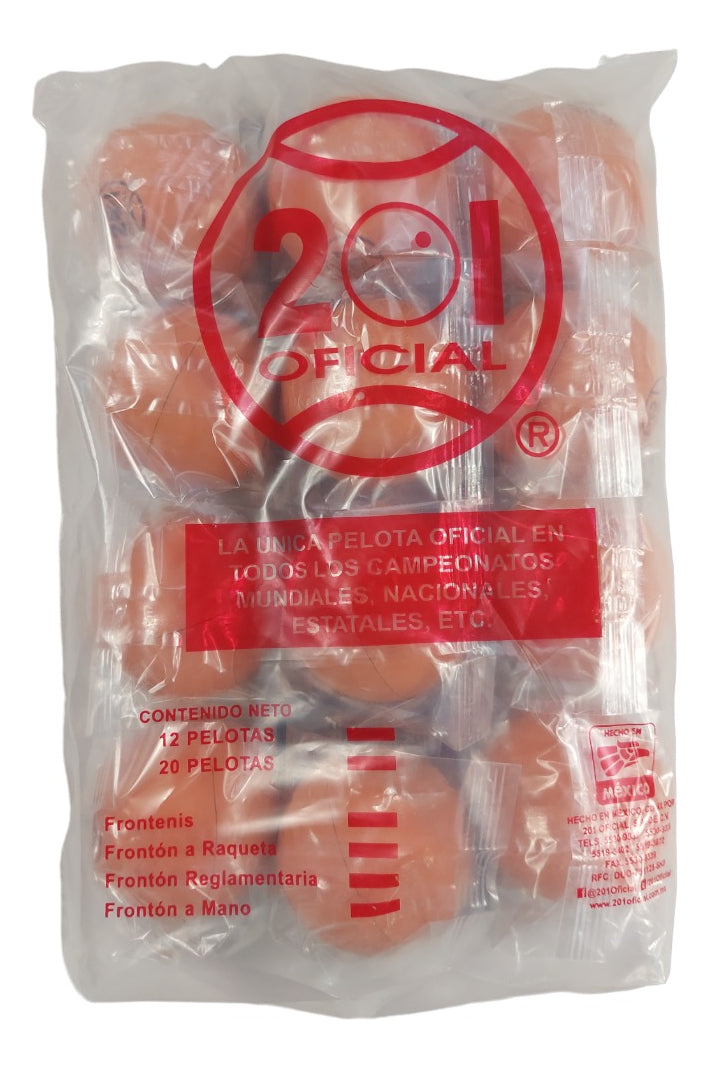 Pelota Fronton Mano 201 Bolsa Con 12 - Naranjas