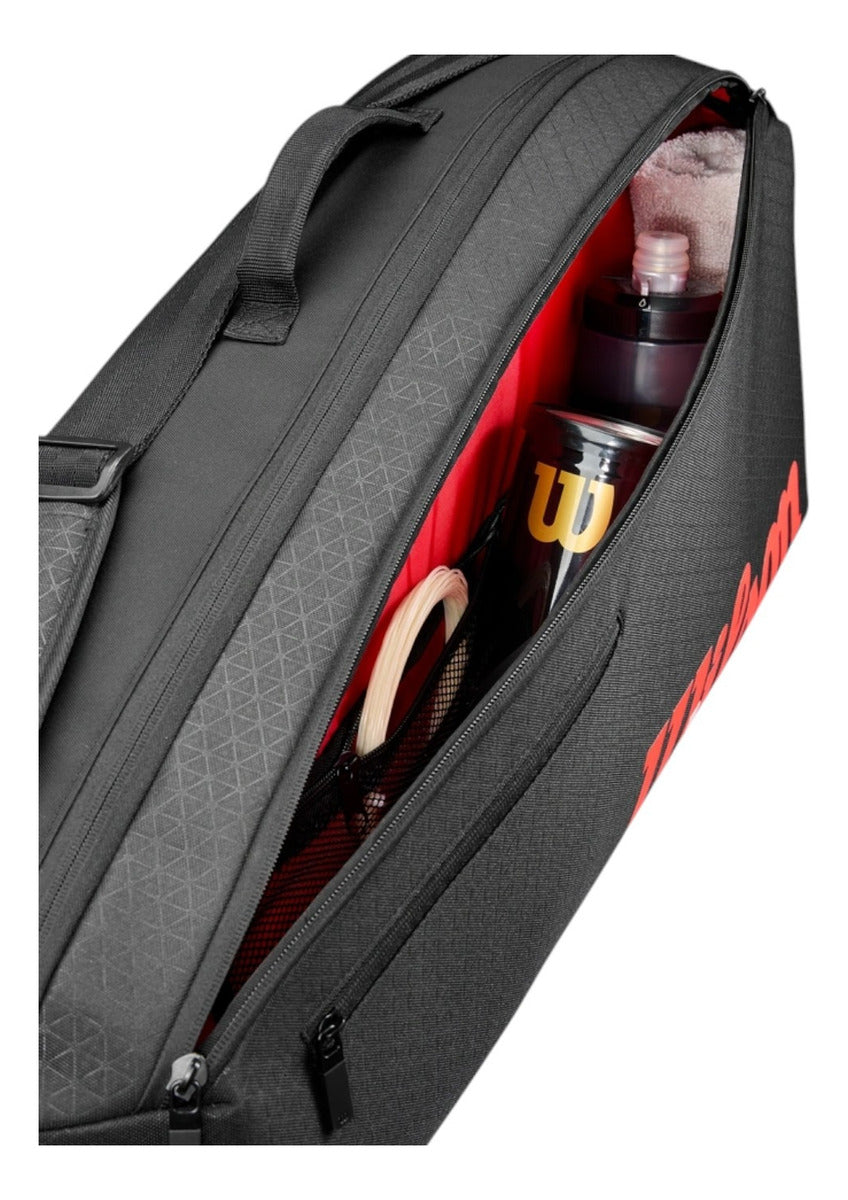 Raquetero Wilson Clash V3 3pk Negro Rojo