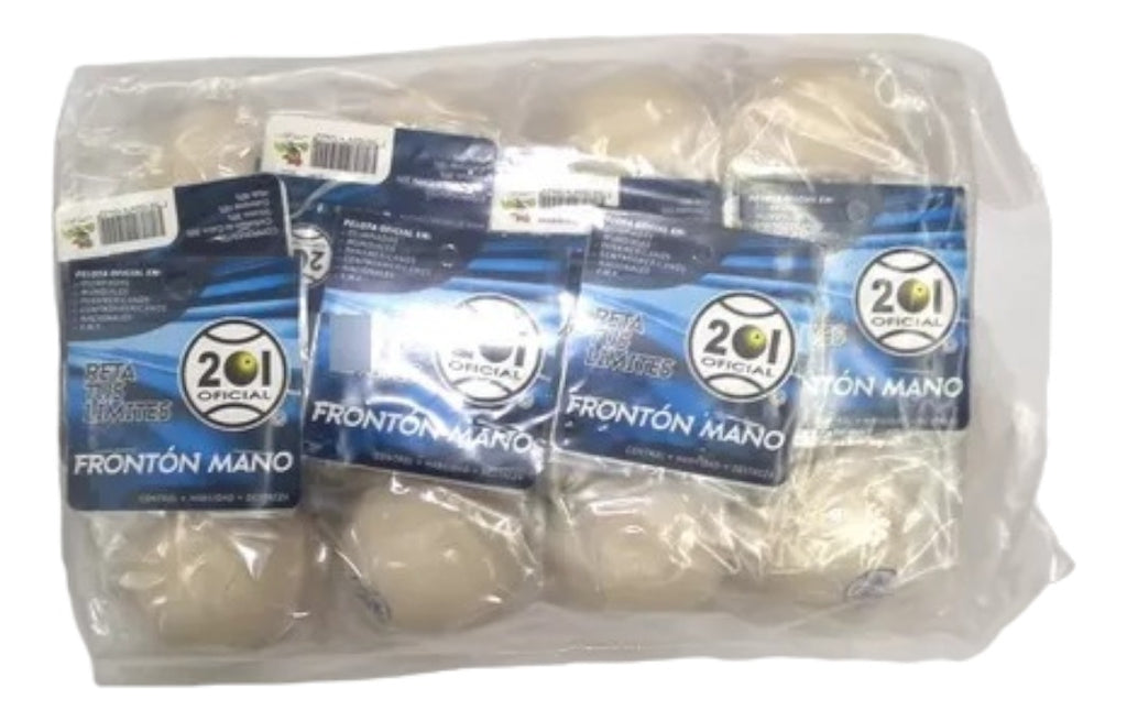 Pelota Fronton Mano 201 Bolsa Con 12 - Blancas