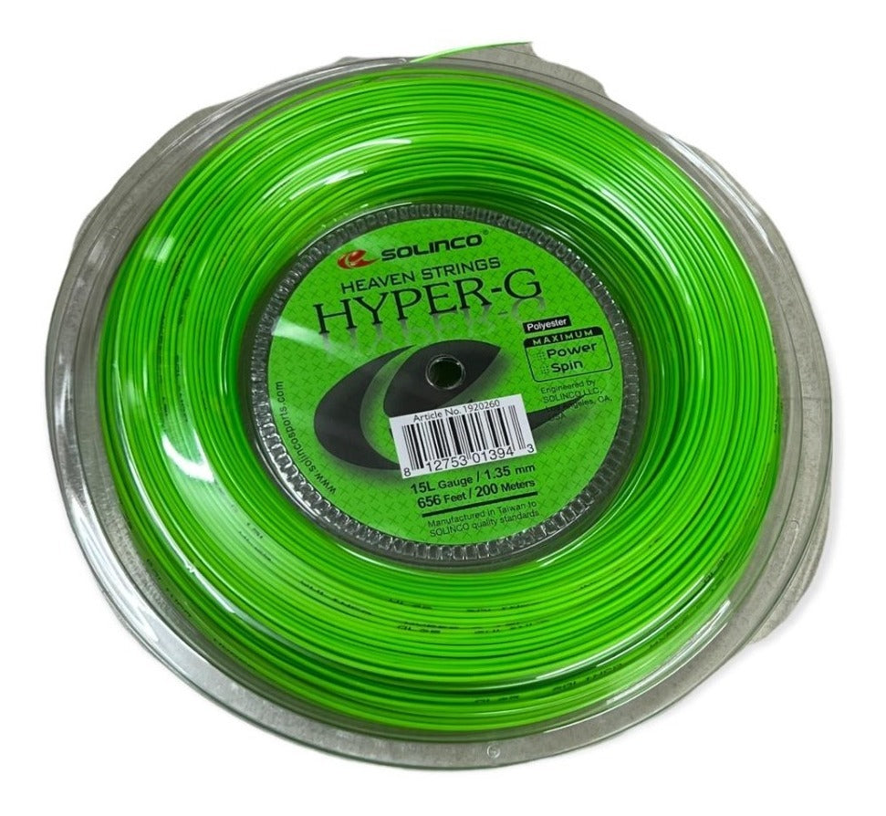 Cuerda Solinco Hyper G 15l 1.35mm Rollo De 200 Mts