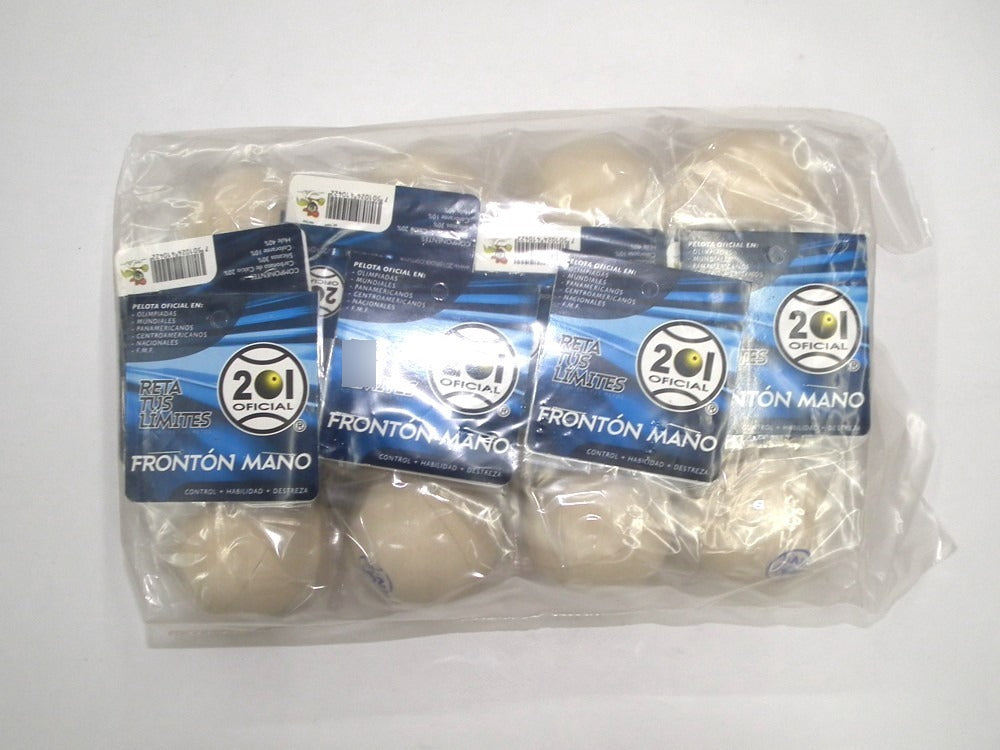 Pelota Fronton Mano 201 Bolsa Con 12 - Blancas