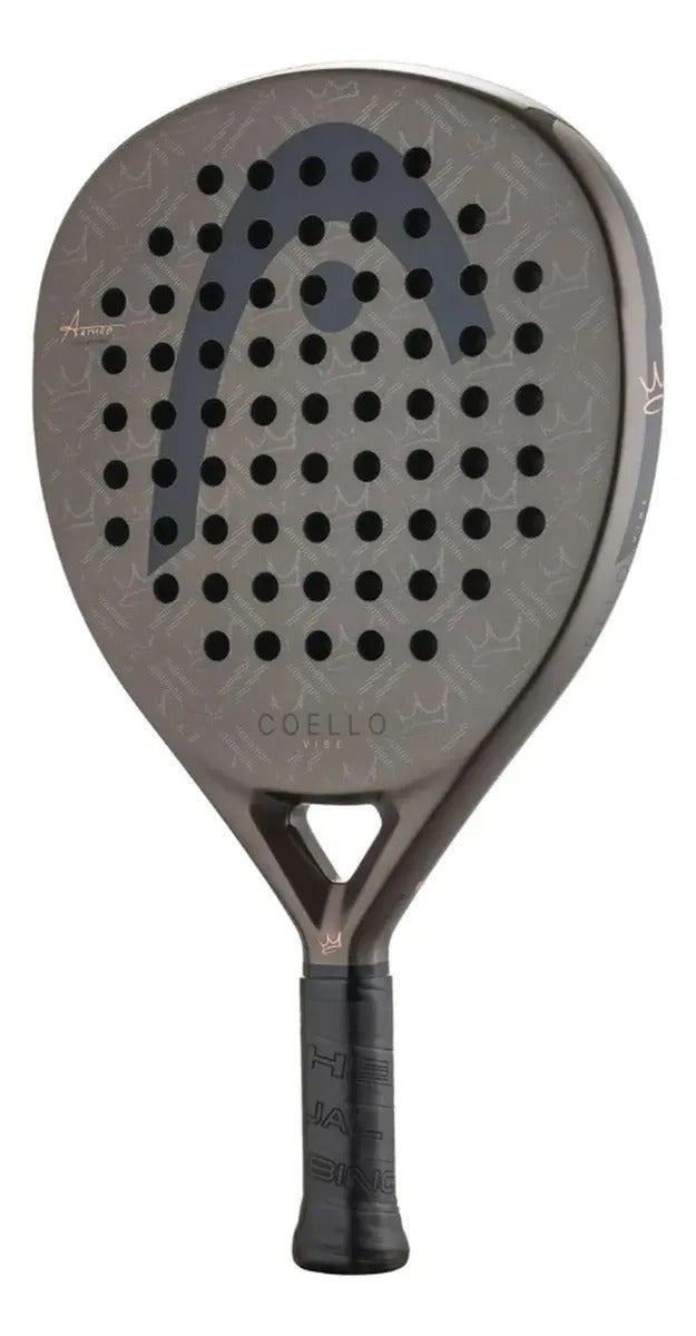 Pala Pádel Head Coello Vibe 2026 Arturo Coello Forma Lágrima Oversize Fibra De Vidrio Power Foam Pala De Pádel Fácil Potencia Amplio Punto Dulce Para Principiantes E Intermedios Gris