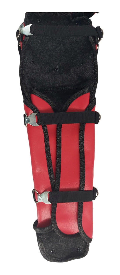 Espinilleras De Béisbol Triple Protección Color Roja Radach