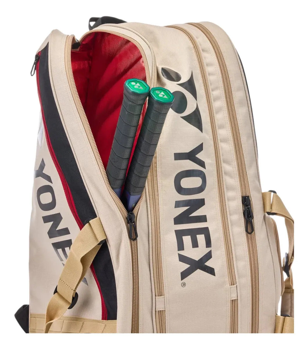 Raquetero Tenis Yonex Gearlogic Racquet Bag 9 Raquetas Beige Beige