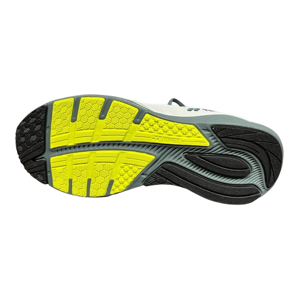 Suela de tenis Radach Sports Yonex Saferun Fitjog en color verde oliva con tecnología de amortiguación amarilla