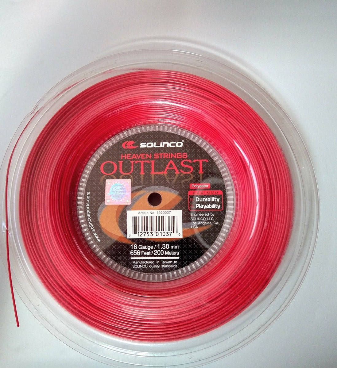 Rollo De Cuerda Para Raqueta Solinco Outlast 16 Rollo 200mts