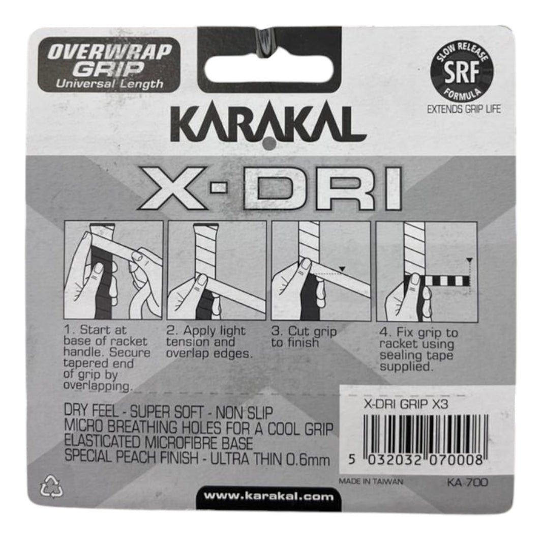 Grip Karakal X-dri Overgrips C/3 Blanco