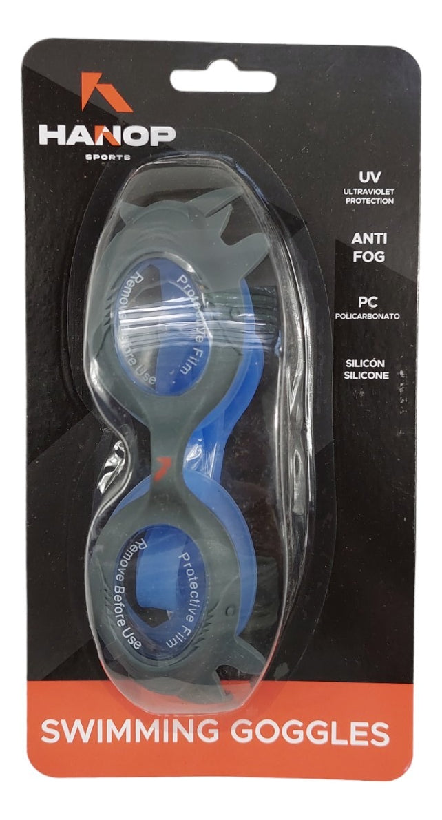 Goggle De Natación Hanop G596 Shark Junior Azul