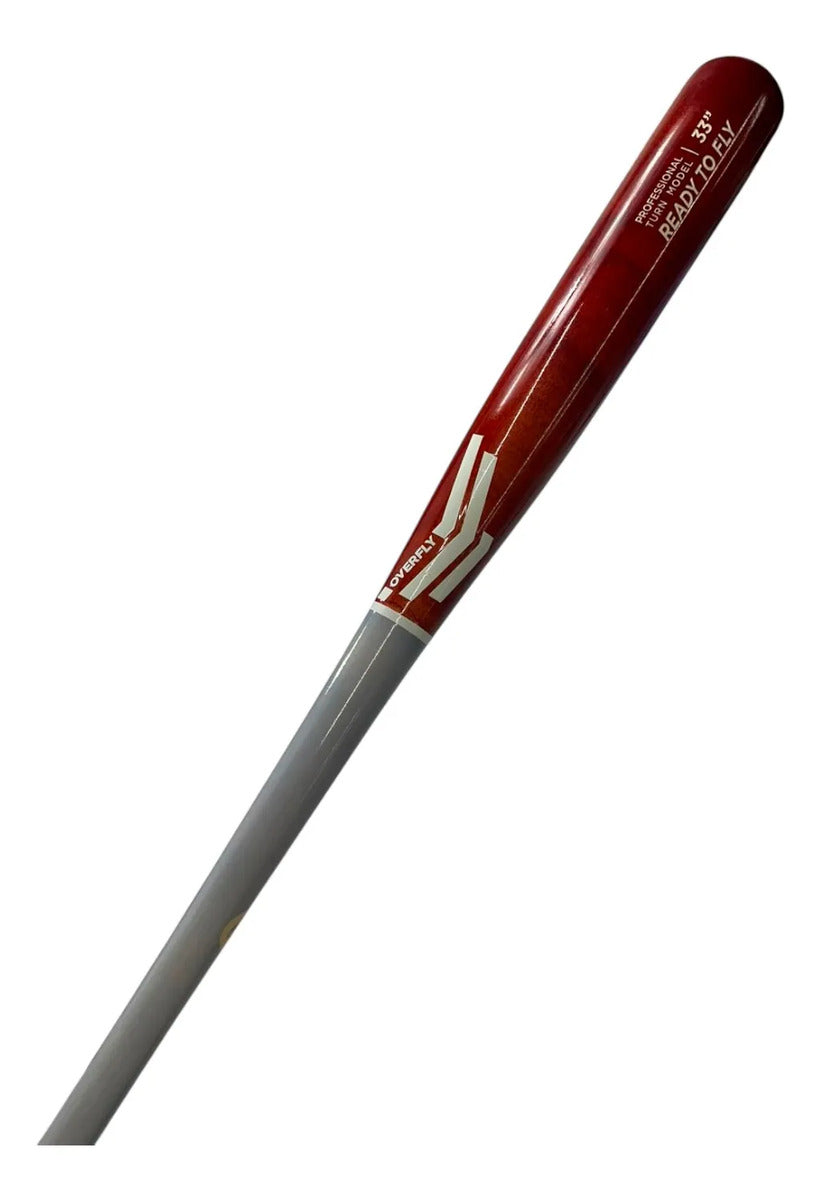 Bat Beisbol Overfly Ready To Fly 33in Madera Gris/rojo