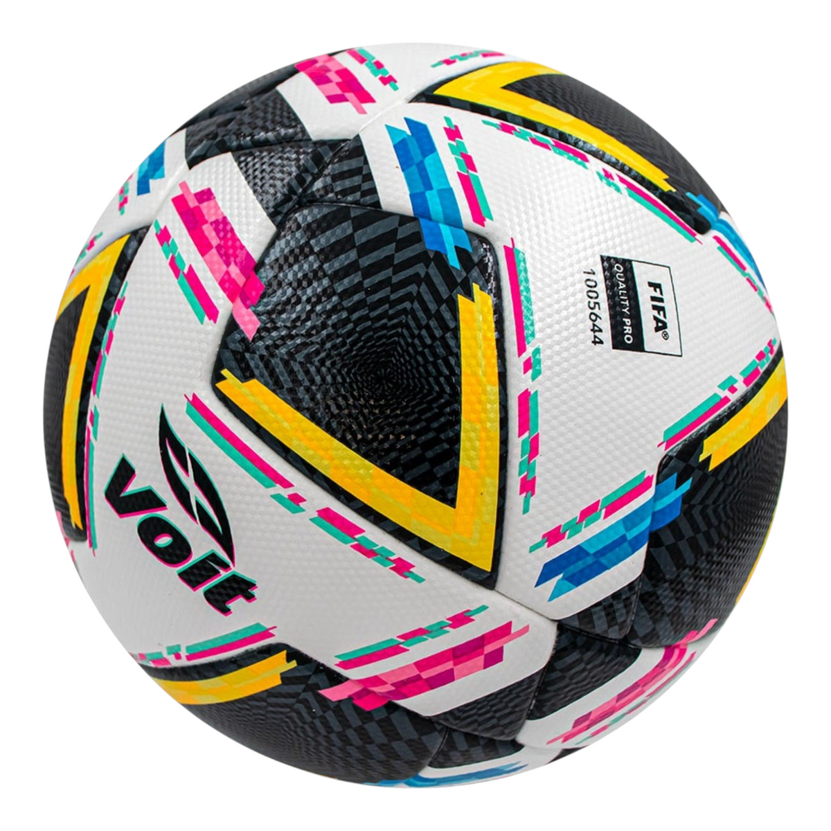 Balón de fútbol Radach Sports Voit Morph Apertura 24 con diseño multicolor y certificación FIFA Quality Pro