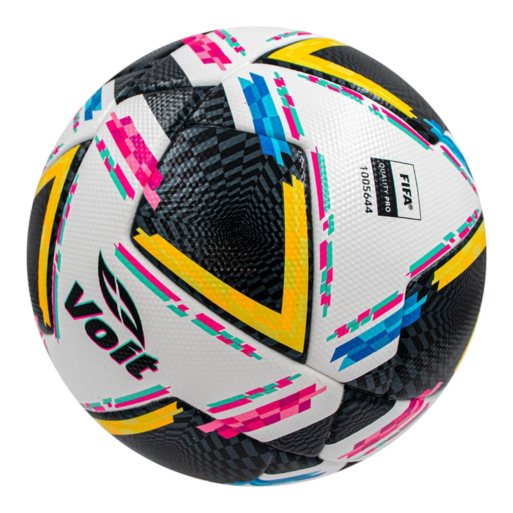 Balón de fútbol Radach Sports Voit Morph Apertura 24 con diseño multicolor y certificación FIFA Quality Pro