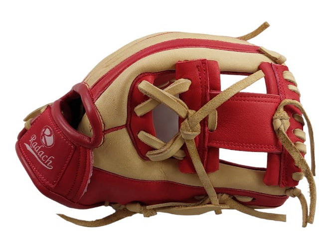 Guante De Béisbol Radach Pro Cuadro 11.5in Bone/rojo