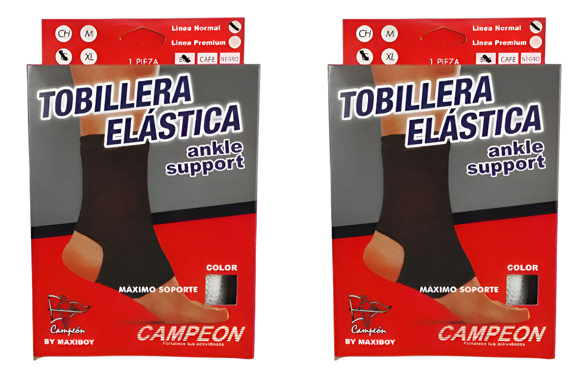 2 - Pack Tobillera Elástica Campeón Blanca L