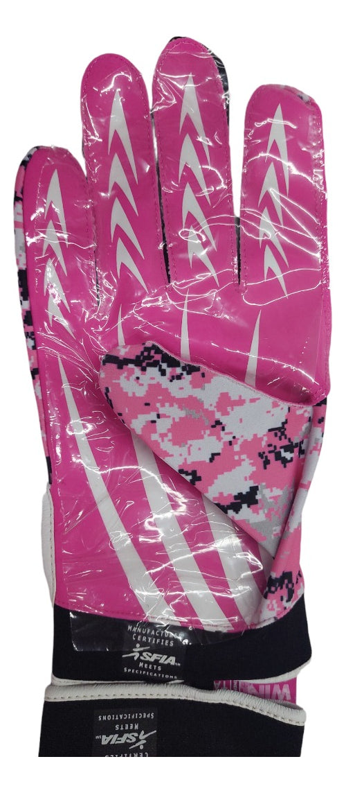 Guantes Para Receptor De Futbol Americano Camu Rosas Extra G