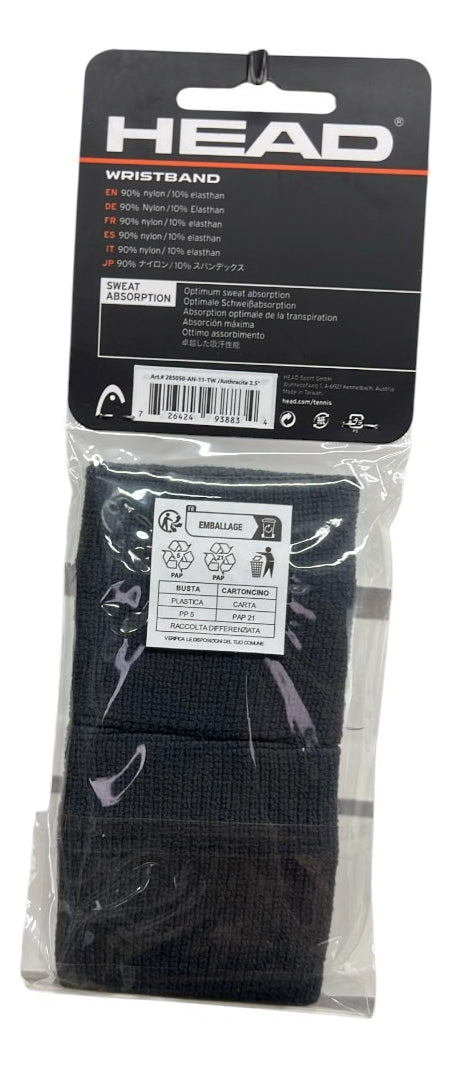Muñequera Head Wristband 2.5 Gris