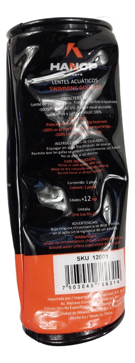 Goggle De Natación Hanop Junior Negro