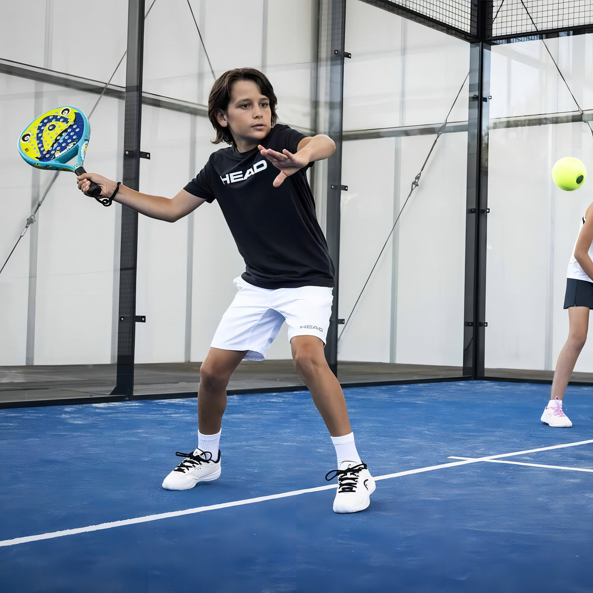 Pala Raqueta Padel Head Monster 2024 Junior Para Niños Color Azul/verde/aqua