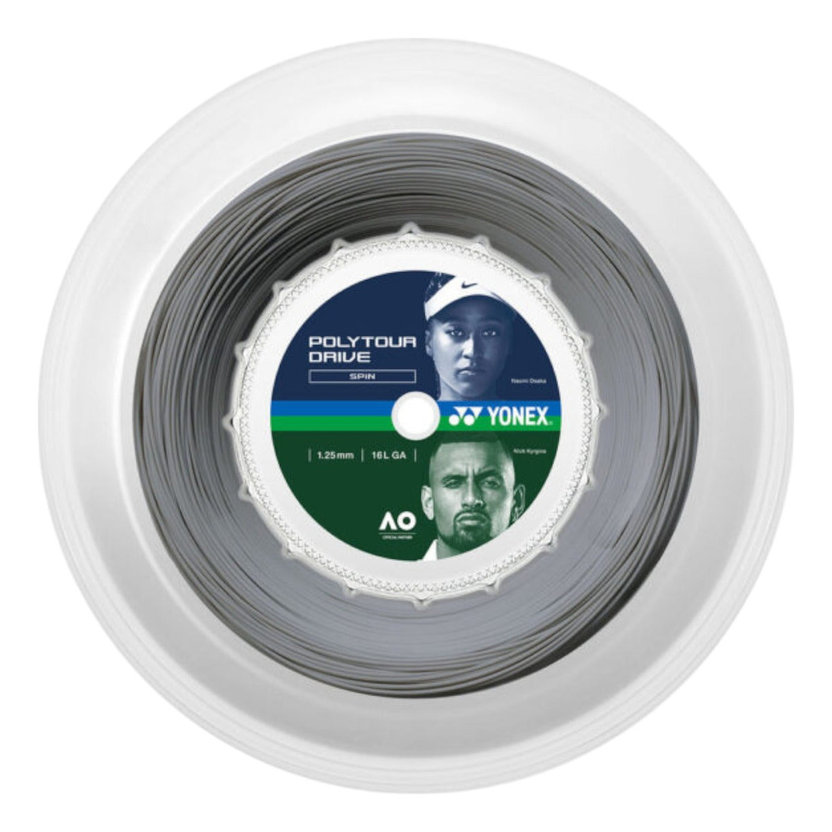 Rollo De Cuerda Yonex Polytour Drive Spin 1.25mm Silver 200m