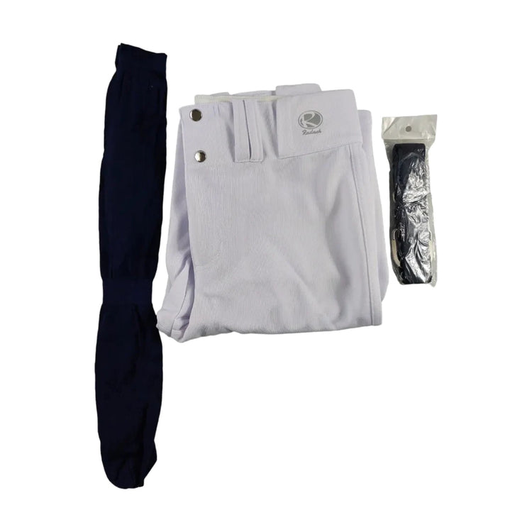 Pantalón Béisbol Radach Talla 34 Blanco Medias Cinto Marino