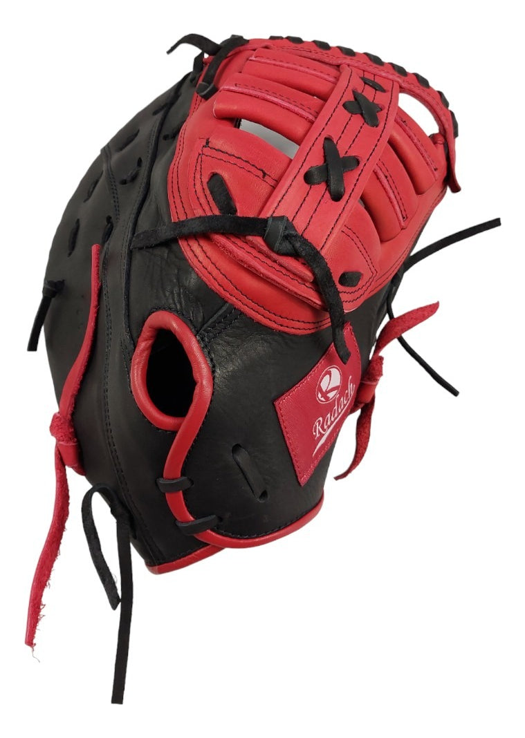 Guante De Beisbol Radach Pro Primera Base 12.75 Negro Rojo