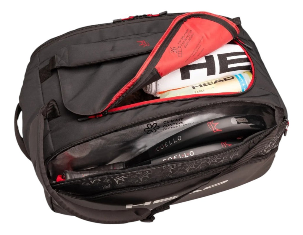 Bolsa Head Coello Pro X Duffle L Negra 60l Para 6 Palas